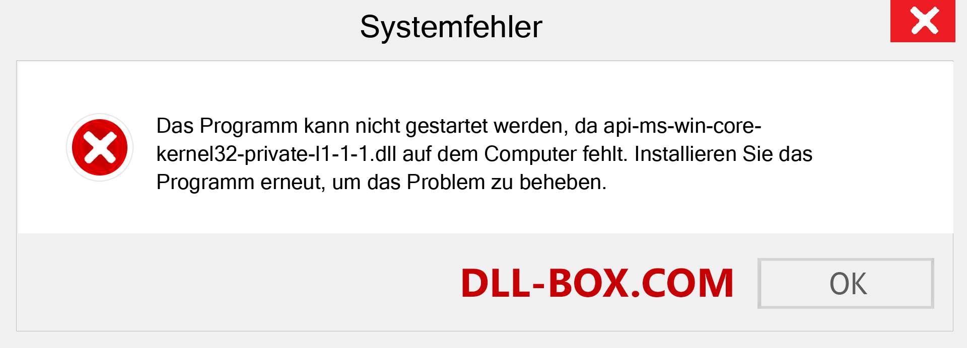 api-ms-win-core-kernel32-private-l1-1-1.dll-Datei fehlt?. Download für Windows 7, 8, 10 - Fix api-ms-win-core-kernel32-private-l1-1-1 dll Missing Error unter Windows, Fotos, Bildern