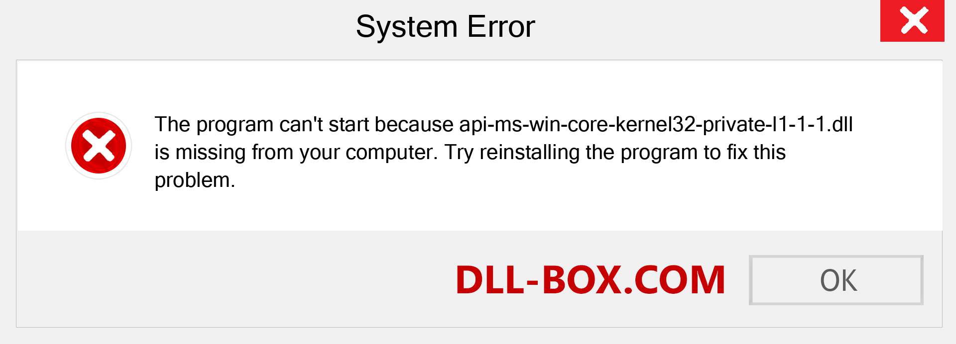  api-ms-win-core-kernel32-private-l1-1-1.dll file is missing?. Download for Windows 7, 8, 10 - Fix  api-ms-win-core-kernel32-private-l1-1-1 dll Missing Error on Windows, photos, images